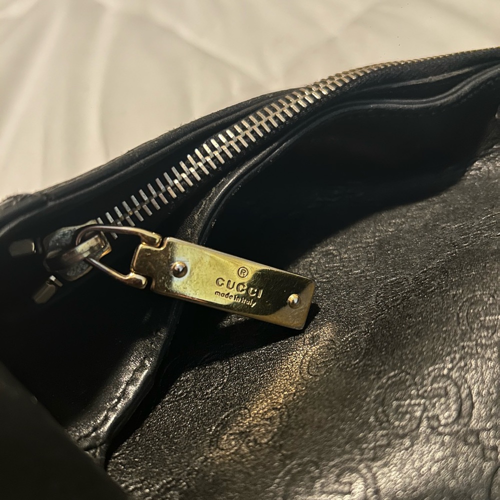 Gucci Horsebit Creole Hasler Guccissima Hobo Gold Black - Picture 7 of 15